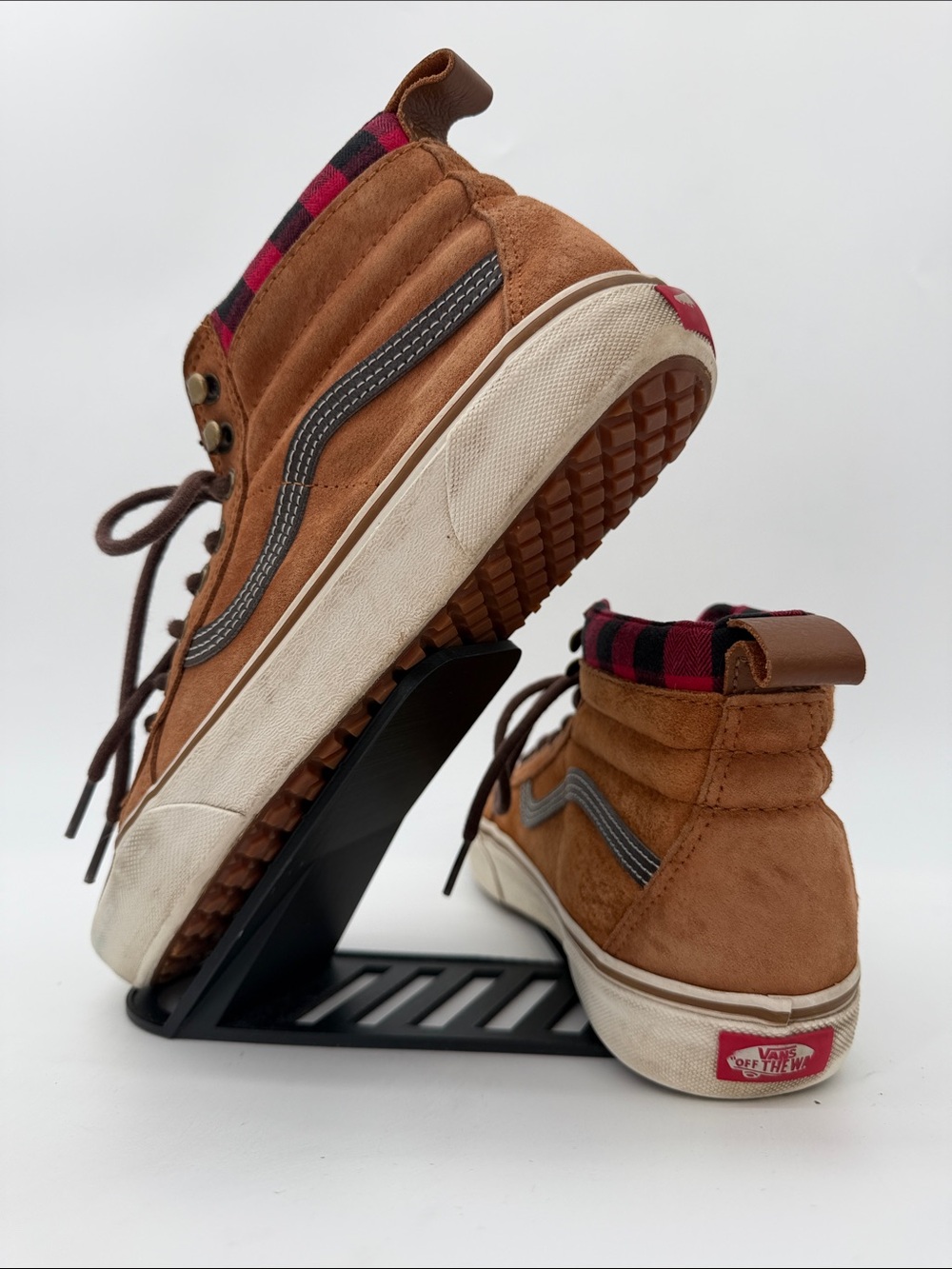 Vans Sk8-Hi MTE (Mountain Edition) "Glazed Ginger" Suede Buffalo Plaid Mens 9.0 - Picture 4 of 16